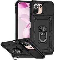 For Xiaomi Mi 11 Lite Case Magnetic Holder Ring Armor Shockproof Funda For Mi11 Lite 5G NE Mi 11 Light 11Lite Lesn Protect Cover Xiaomi Mi 11 Lite juoda