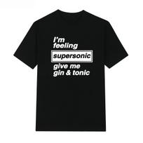 2026 Oasis Band British Rock Retro Nostalgic Supersonic Letter Short Sleeve Tshirt Men and Women High Quality Luxury Brand Ins L black