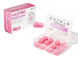 Haspro MOLD 6P Rožiniai lieti ausų kištukai - 6 poros