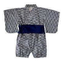 WonKin Baby Boy Yukata Kimono Formal Floral Japanese Short Sleeved Obi Sash Diagonal Cotton įvairiaspalvis