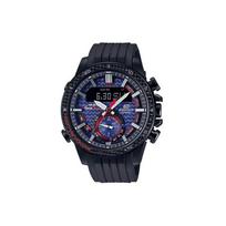 Casio Edifice Illuminated Business Recommended Quartz Movement Rubber Strap Watch Men watches Blue ECB-800TR-2A Blue Dial black
