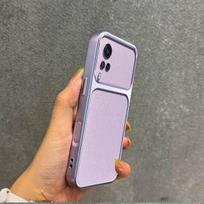 Luxury Faux Leather Case for Vivo Y53s 4G,Y51,Y31 2020 Shockproof Big Window Vivo Y51 violetinė