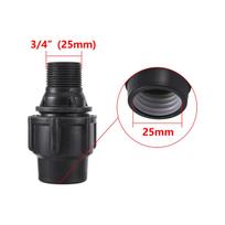 PE Pipe Black Straight Reducing Connector 20/25/32/40/50mm Tube Fitting 1/2  3/4 1 1.2 1.5 Female/Male Thread Irrigation Adapter black