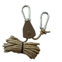 Reflective Outdoor Tarp Rope Pulley Tensioner for Camping Tent brown