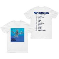 Nirvana Men's Nevermind Front and Back Print T-Shirt White | Officially Licensed Merchandise L balta