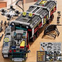 Giant City Series SWAT Battle Truck Model Police Base Building Blocks Construction Toy for Boys Kids Christmas Gift gray