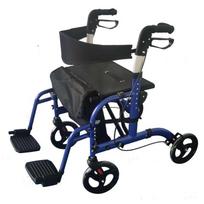 Walker Wheelchair Walking Aid for Elderly - Aluminum Anti-fall Handcart & Seat black
