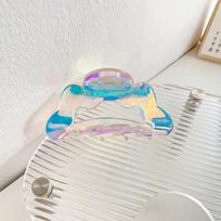 Korean New Simple Geometric Hollowed Magic Mermaid Grab Clip Fashion Laser Transparent Acrylic Shark Clip Hair Claws