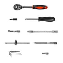 46pcs/set Car Tool Kit Metric Mechanic Bit Socket Wrench Set Car Repair Accessories Drive Socket Set Ratchet Wrench Set black