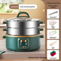 Trijų aukštų elektrinė garinė viryklė su automatiniu išjungimu ir laikmačiu Stainless Steel Electric Steamer
