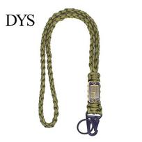 Durable Lanyard Heavy Duty Braided American Flag Tag Keychain Men Key Rope Pendant Adjustable Ring armijos žalia spalva