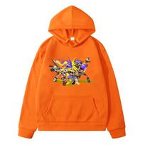 Splatoon 3 žaidimo animaciniai džemperiai su gobtuvu Sudaderas ilgomis rankovėmis berniukams mergaitėms žiemos džemperiai su gobtuvu minkšti vaikams kawaii drabužiai kasdienis megztinis 150 oranžinė