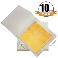 Anti-senėjimo odos priežiūra Namų dekoravimas 24K aukso lapeliai Auksinės folijos lakštai Auksinimo lipdukai Veido kaukė 8cm