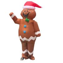 Didelis pripučiamas sniego senis, imbierinis žmogutis, Kalėdų Senelio kostiumas suaugusiems Helovino Cosplay GingerbreadMan brown