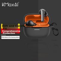 Silicone Case for Redmi Buds 6 Pro, Gaming Edition Plain Color Cover, Wireless Earphone Charging Case, Shockproof Frosted Case, Simple Design, Black