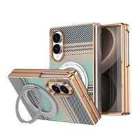 Galaxy Z Fold8 Case With Kevlar Texture Rotating Stand Magnetic Snap-on Full Protection Cover Fold7 Fold6 Samsung Z Flip8 black