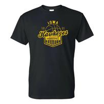 Iowa Hawkeyes Vintage Basketball Shield Licensed Unisex T-Shirt L brown