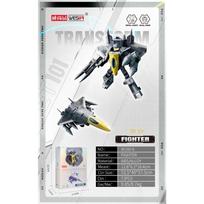 Kovinio lėktuvo transformuojamas robotas žaislas W100-6 72 vnt. ABS lydinio Dviguba forma Karinis mecha lėktuvo modelis Angliška versija gray