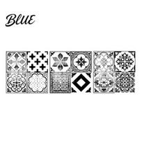 Flexible PVC Tile Decals 3Pcs 2D Retro Floral Stickers Self-Adhesive Waterproof Oil Proof Wall Removable Decor for Bathroom Decals Peel & E
