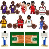 NBA Žvaigždžių Mini Statybiniai Blokeliai Figūrėlės Krepšinio Aikštelės Lanko Scena Žaislas Set 7