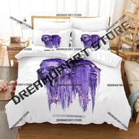 Fashion Omar Courtz Singer Bedding Set Single Twin Full Queen King Size Bed Set Kids Bedroom Duvetcover Sets Bed Sheet Set EU Single 135*200cm/53x79in 3pcs purple