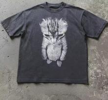 Sad Kitten Meme Standing Cat Funny Crying Graphic Tee Cotton Mens Womens T shirt Summer Streetwear 130 gray