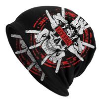Rock 'n Roll Skull Hip Hop Unisex Bonnet Winter Warm Hip Hop Hats Double Layer Thin Hat Breathable Caps One Size gray