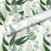 Vandeninės spalvos botaninis gėlių lipni tapetai Lipni žalias lapas Sienos lipdukas Svetainės miegamojo dekoras 50cm*200cm*1Pcs