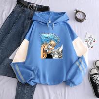 Anime Bleach Grimmjow Jaegerjaquez Gothic Cartoon Printed Hoodies Manga Harajuku Streetwear Long Sleeve Men Winter Sweatshirts XL mėlyna