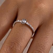 Sugar Cube Crushed Ice Cubic Zirconia Copper Closed Ring for Women Square Minimalist Bling Stackable Fine Finger Jewelry 8 brown