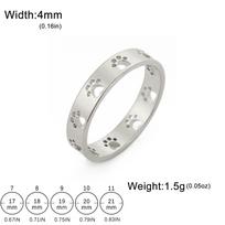 Cute Cat Dog Paw Rings for Women Stainless Steel Gold Animal Pet Footprint Ring Jewelry Valentine Gift 11 sidabras