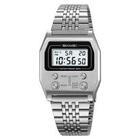 Jyullieoseu Skmei Unisex Retro Kvadratinis Skaitmeninis Laikrodis 2460 2460-Black/Free gray
