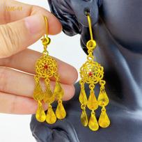 Dubai Middle East Jewelry 24K Gold Plated Earrings Personalized Simple African Nigerian Ladies Earrings Earrings 2026 white