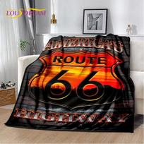 Retro America Historic Route 66, Mother Road, mãe Estrada antklodė, Minkšta antklodė namų miegamojo lovai sofai, piknikui dovana vaikui Size: 75*100cm, Weight: 230 GSM red