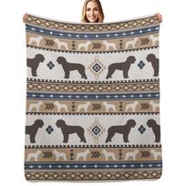 Boho dogs | Lagotto romagnolo tan Throw Blanket Warm Comfortable Blanket Gift for Parents Friends 75cm*90cm gray