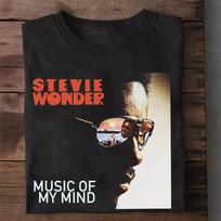Stevie Wonder T-Shirt 80s Gift For Fans Men All Size T-Shirt S-4XL Unisex T-Shirt M black