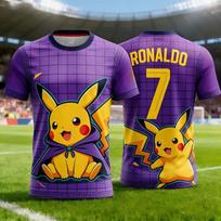 2026 Naujas Pikachu Specialaus Leidimo Futbolo Marškinėlis, Ronaldas Ne. 7 vyriški ir moteriški futbolo marškinėliai, vaikų Pikachu marškinėliai 5xl yellow