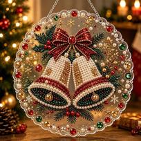 Acrylic Round Board Christmas Diamond Painting Set DIY Craft Xmas Acrylic Pendant  Gift C brown