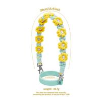 Rankų darbo Macrame Daisy gėrimų laikiklis su reguliuojamu rankiniu dirželiu, kavos puodelio rankovėmis, daugkartinio naudojimo dėklas, skirtas Boba Tumbler yellow