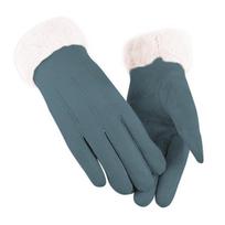 Nauji Madingi Moteriški Pirštinės Rudens Žiemos Mielos Pūkuotos Šiltos Pirštinės Pilno Piršto Pirštinės Moterims Lauko Sportui Moteriškos Pirštinės Ekrano One Size gray