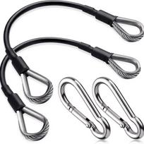 Climbing Buckle Gym Cable Extension Stainless Steal Pulley Workout Cable  Fitness Equipment 2Pcs gray