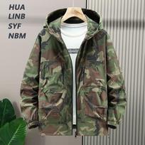 Men's 25XL Camouflage Workwear Windbreaker, Plus Size Casual Jacket for Mountaineering 7XL (115-125kg) gray
