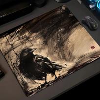 Chinese Ink Wash Crow Art Gaming Mouse Pad Small Deskmat Anti‑slip Lock Edge Speed Mousepad Pc Laptop Gamer Desk Protector 200x250x2MM