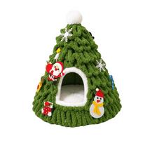 Warm Cave Bed Christmas Pet Bed Christmas Tree Design Xmas Pet Nest  Christmas Holiday Gift D