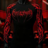 Individualaus dizaino sublimacinis BJJ MMA vyriškas rashguardas Rash Guard banglenčių ilgomis rankovėmis Jiu Jitsu marškinėliai vyriškas kompresinis rashguardas 4XL black