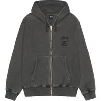 Stussy FW25 STOCK LINK ZIP HOODIE PIGMENT DYED Sweatshirt Unisex 1975118 S black
