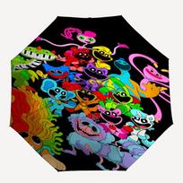 Huggy Wuggy Theme Automatic Umbrella, Lightweight & Portable, 8 Rib, Perfect for Outdoor Travel, Birthdays, Christmas, Gifts. Three-fold umbrella