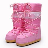Moteriški žiemos slidinėjimo kosminiai batai, apvalus priekis, vidutinio ilgio aulas, sutirštinti mėnulio sniego sportbačiai 37/38 (inner length about 24cm) pink
