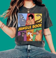 Disney Jungle Book Retro Characters Shirt | Mowgli | Baloo | Shere Khan | Kaa Shirt | Magic Kingdom | Disneyland Trip Family Outfits R227 S black