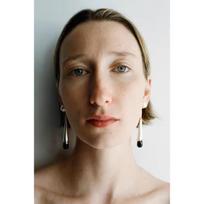 Sophie Buhai Style French Vintage Black Onyx Pearl Earrings, Long Pendant Art Dangle Jewelry Black version beige